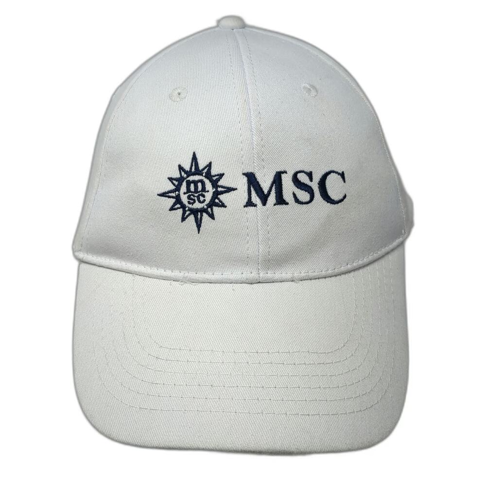 MSC Cruises Baseball Cap White One Size Cruise Ship Logo Embroidered Cotton Hat